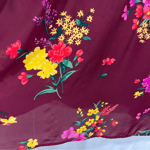 Old navy, dress floral shift burgundy,  M Tall. - Picture 8 of 15